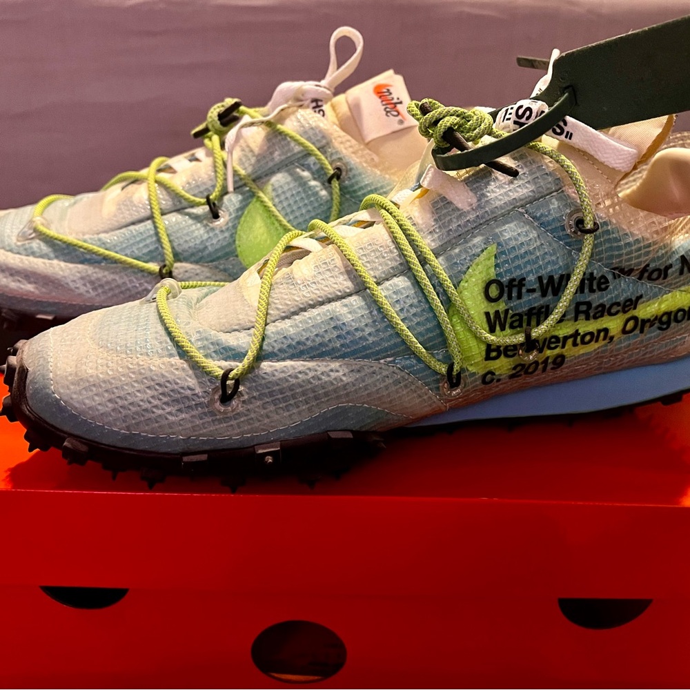 Nike X Off-White Waffle Racer SP “Vivid Sky” Sneakers